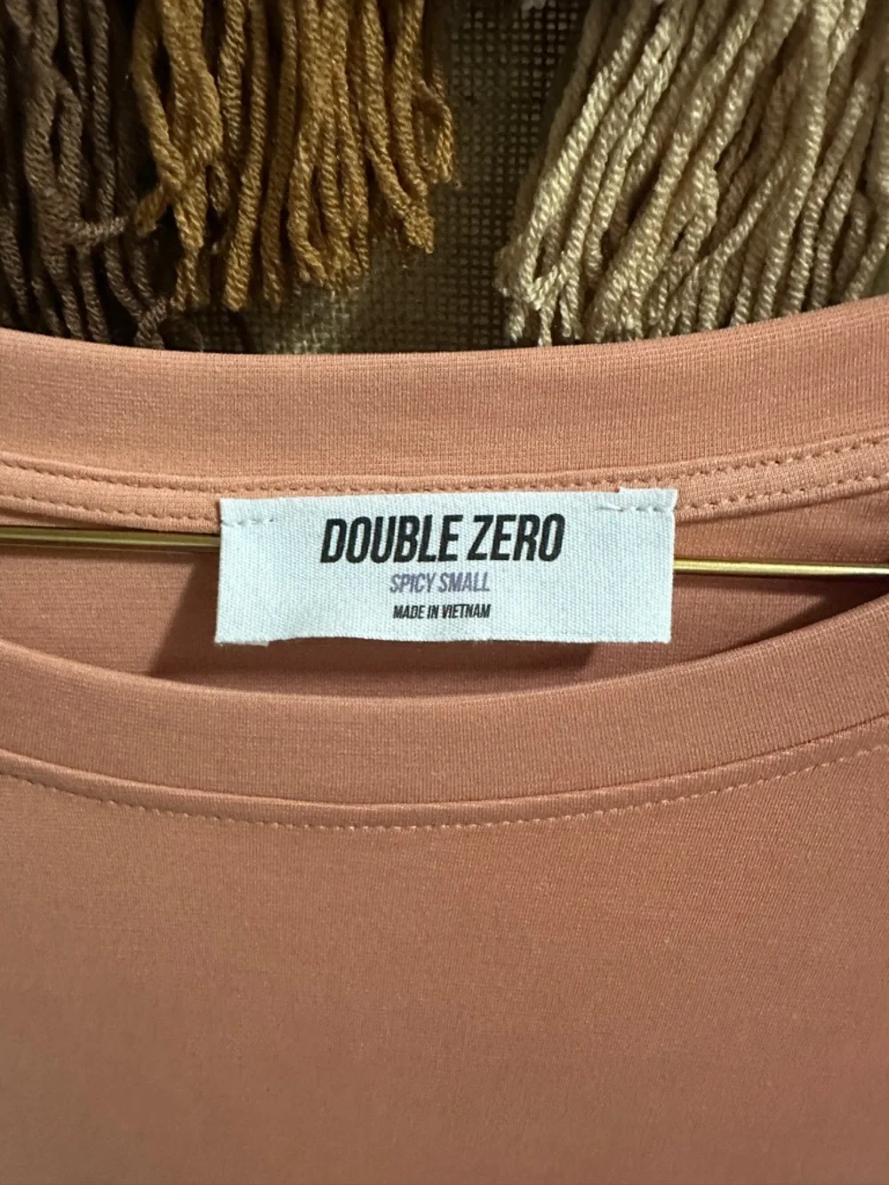 Double Zero Rusty Peach Short Sleeve Knit Dress - Picture 2 of 2